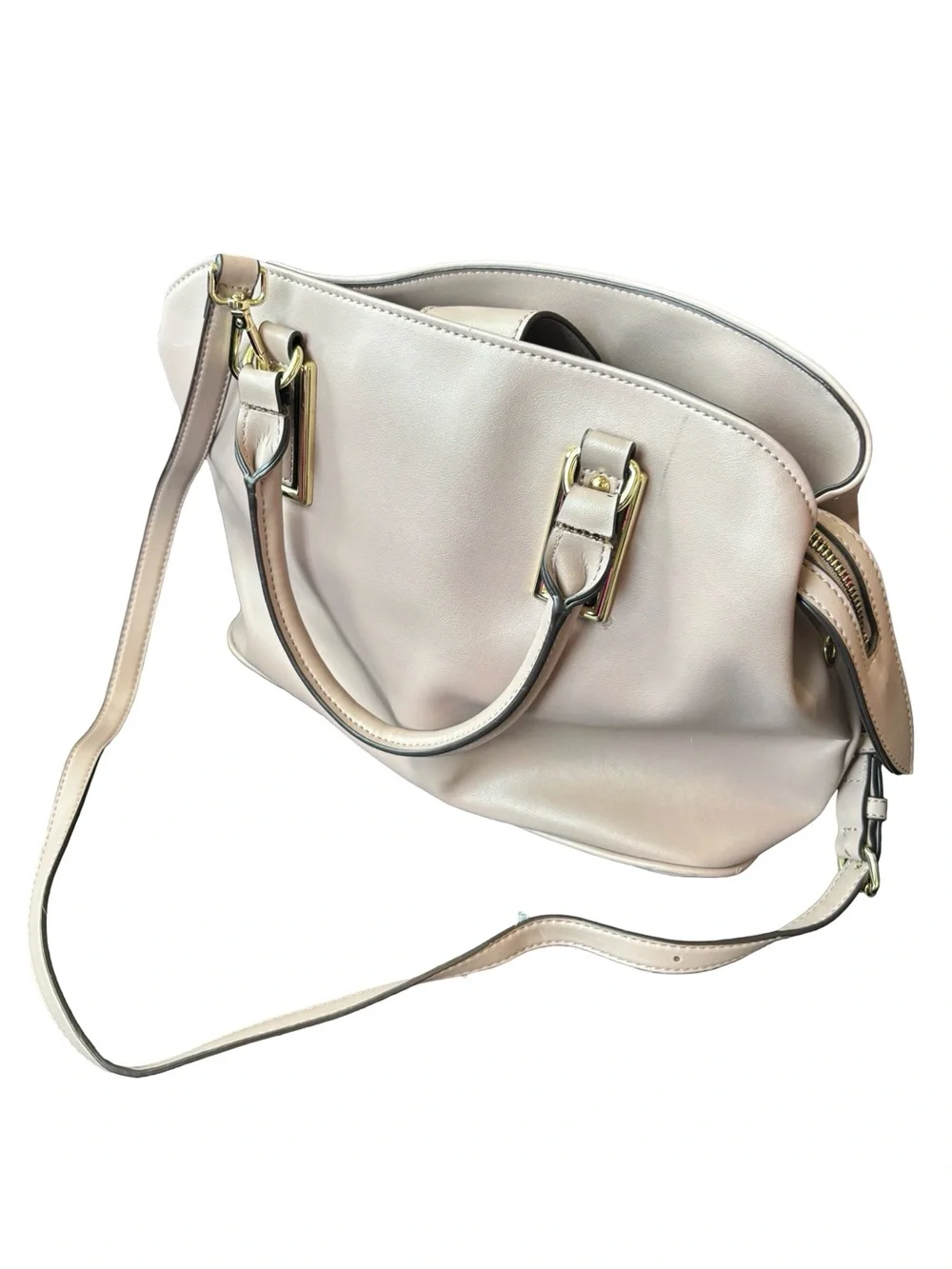 Anne Klein Blush Pink Leather Shoulder Satchel
